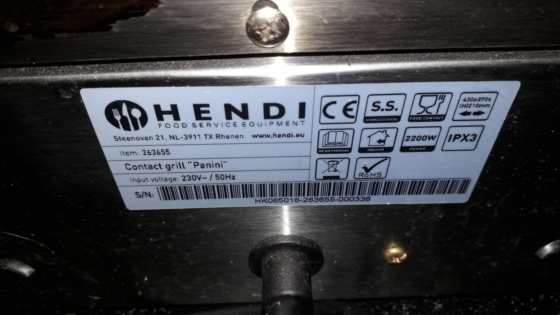 Hendi 263655 Panini Contact Grill and Modena TPG11 - Image 3 of 5