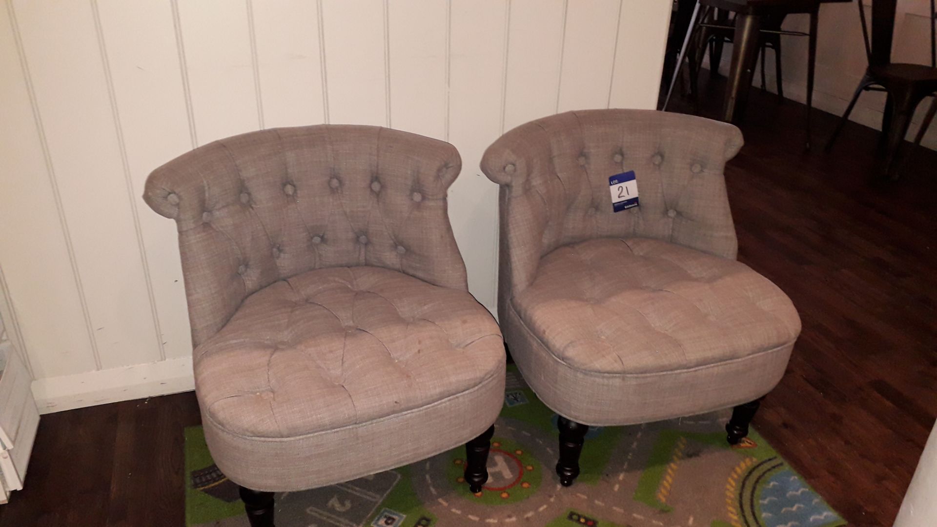 2 x Made bouji accent armchairs, grey cloth uphols - Image 2 of 3
