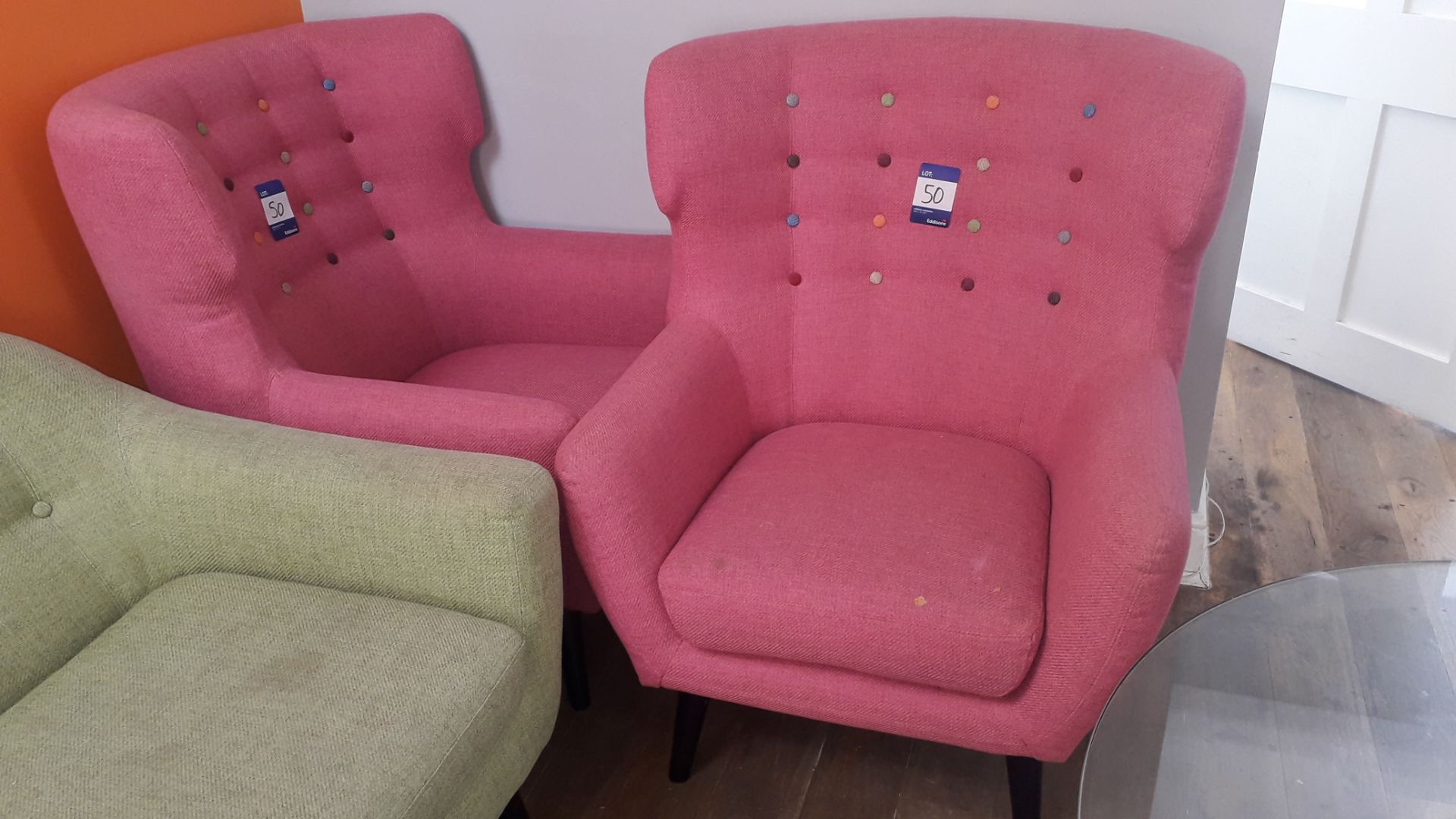 2 x Pina Buttoned Armchairs – Located York Buildin