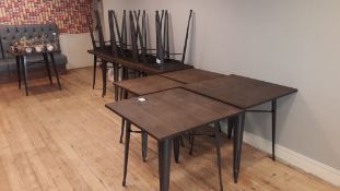 16 x pressed steel framed square dining tables and