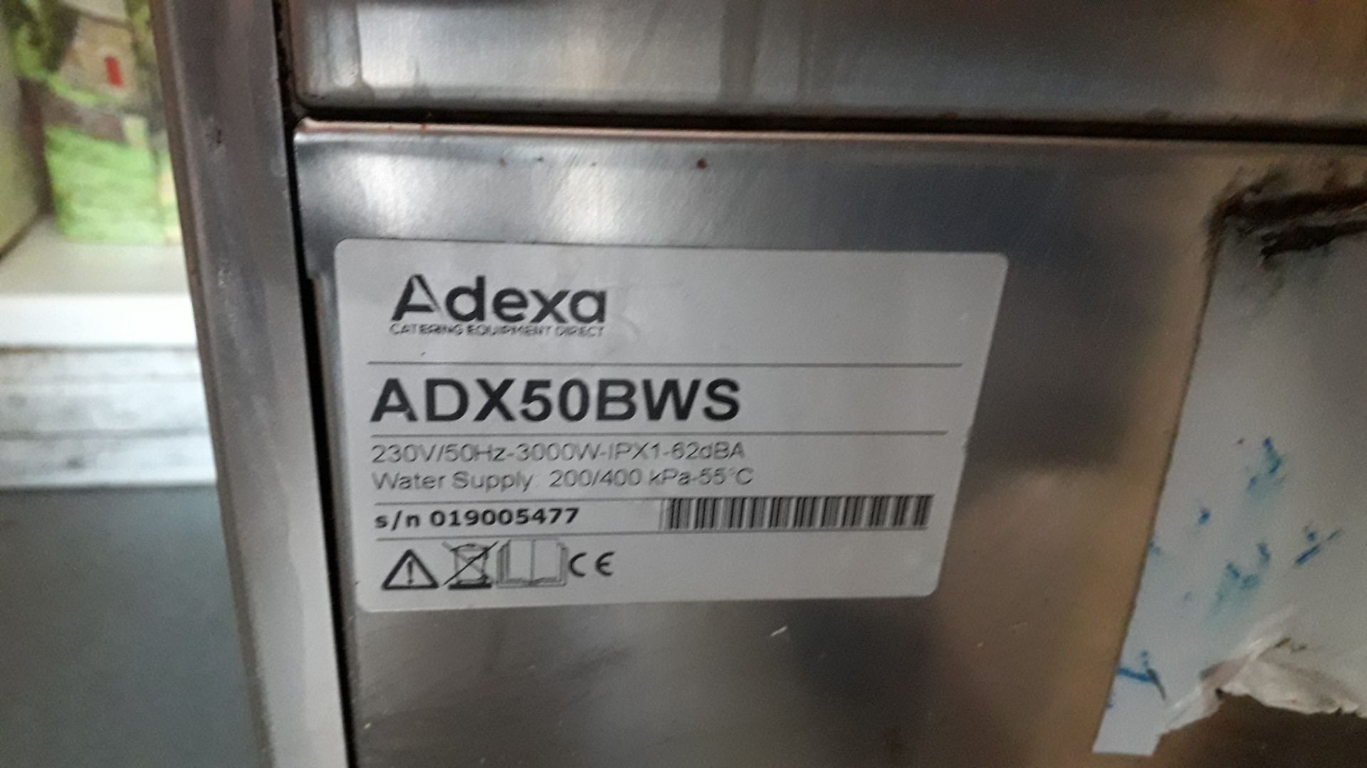 Adexa ADX50BWS Stainless Steel Commercial Dishwash - Image 3 of 3