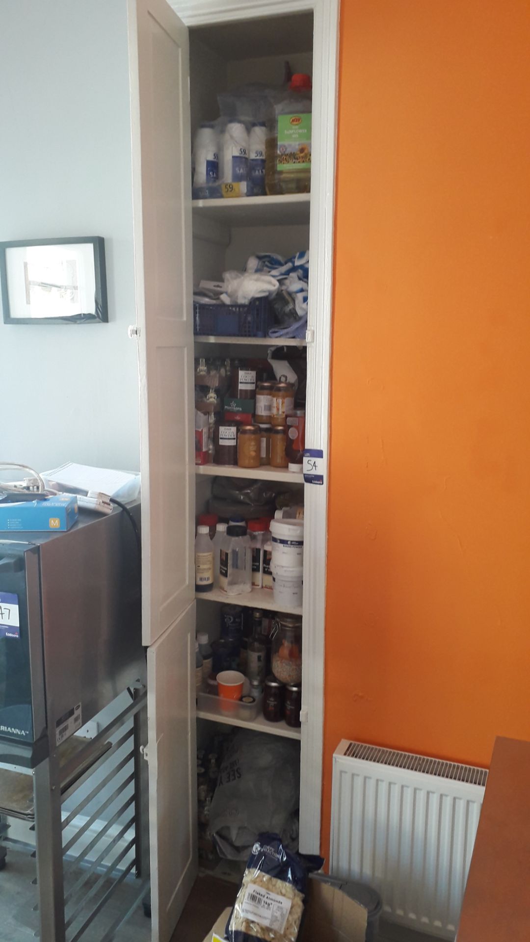 Contents of food store cupboard to include various