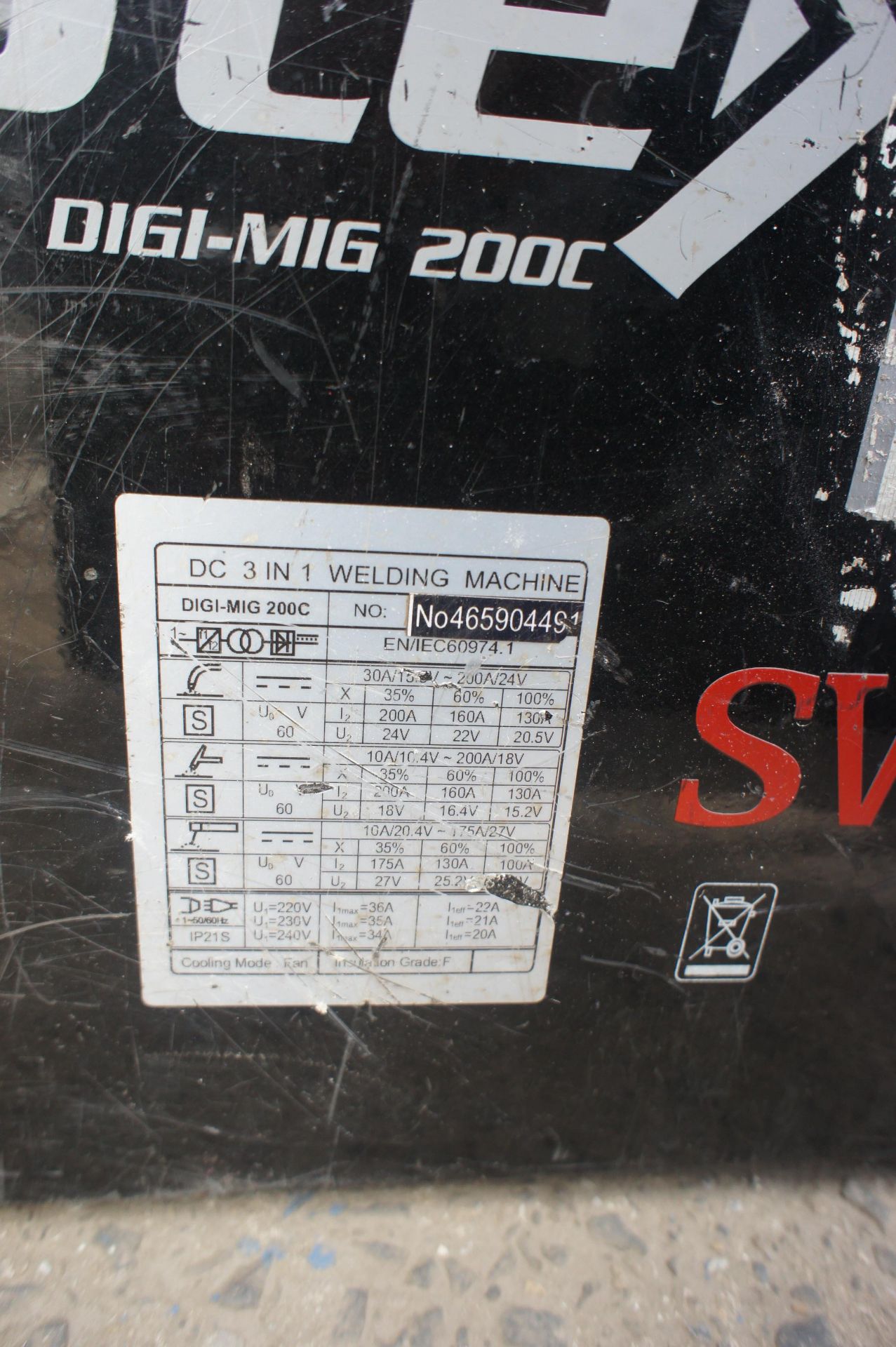 SWP Digi-Mig 200C portable welder 240v - Image 3 of 3