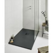 BRAND NEW 1200x800mm Rectangle Black Slate Effect Shower Tray.RRP £569.99.A textured black slate