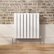 BRAND NEW BOXED  600x600mm Gloss White Double Flat Panel Horizontal Radiator - Premium. RRP £564.