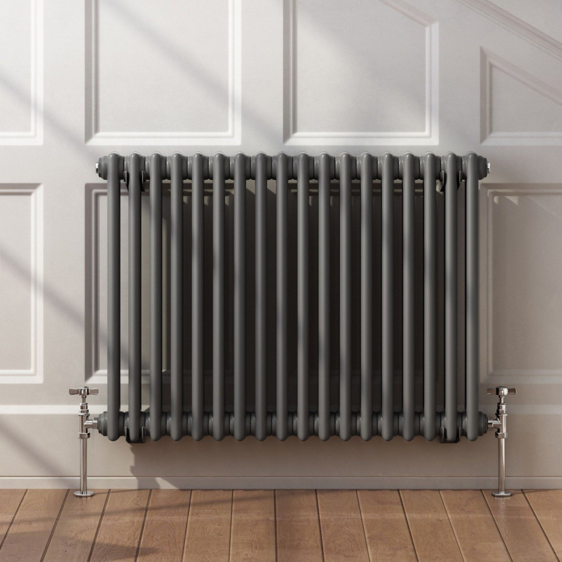 BRAND NEW BOXED 600x828mm Anthracite Double Panel Horizontal Colosseum Traditional Radiator. RRP £