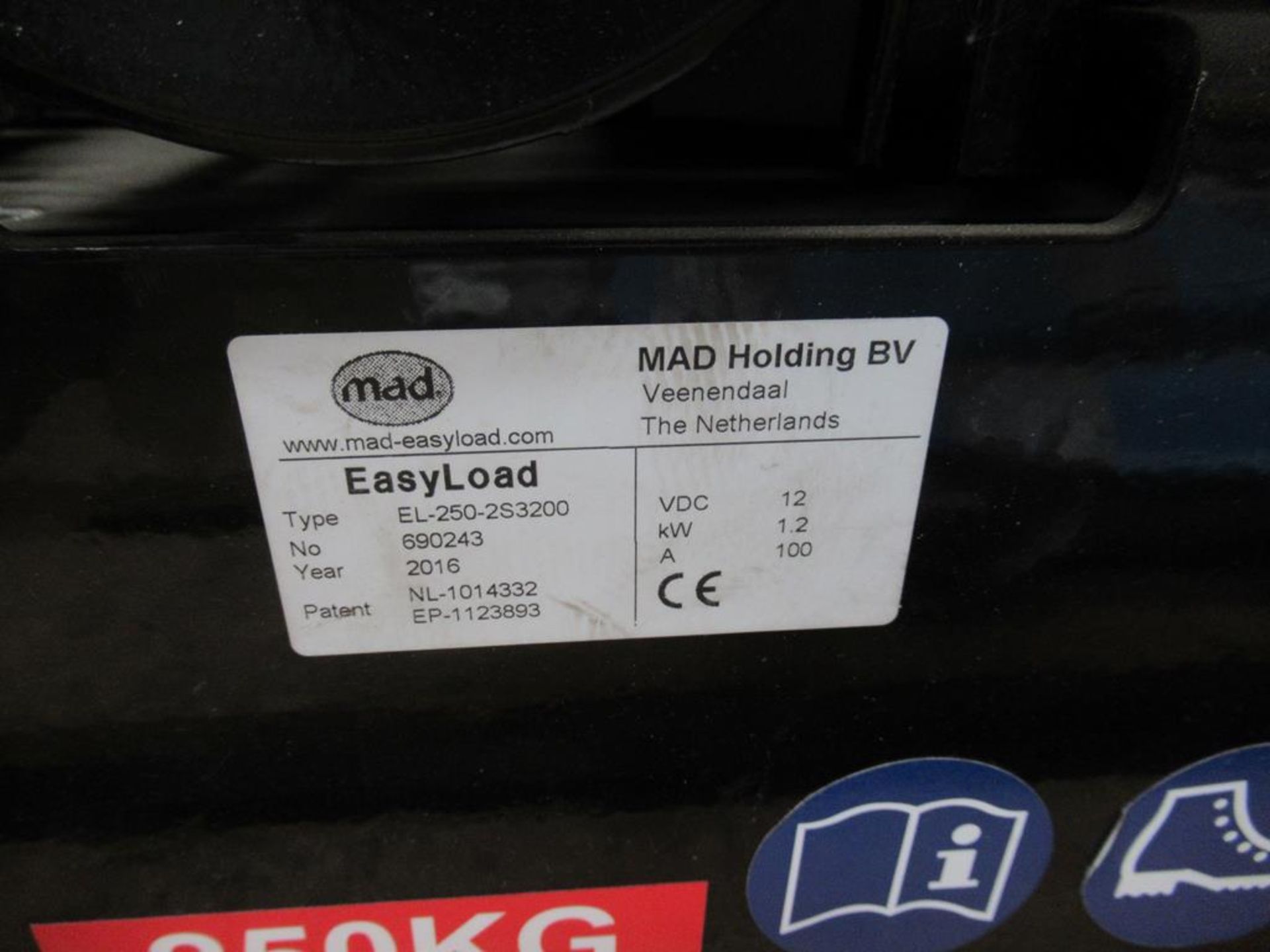 MAD Easy Load EL 250 253200 Loading System for light commercial vehicles YOM 2016; max lift capacity - Image 4 of 5