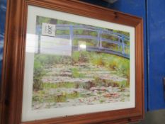 6 x various prints/artwork in pine frames