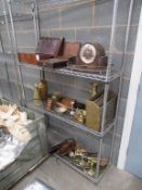 3 Shelves of various collectibles to include Brass, Copper etc