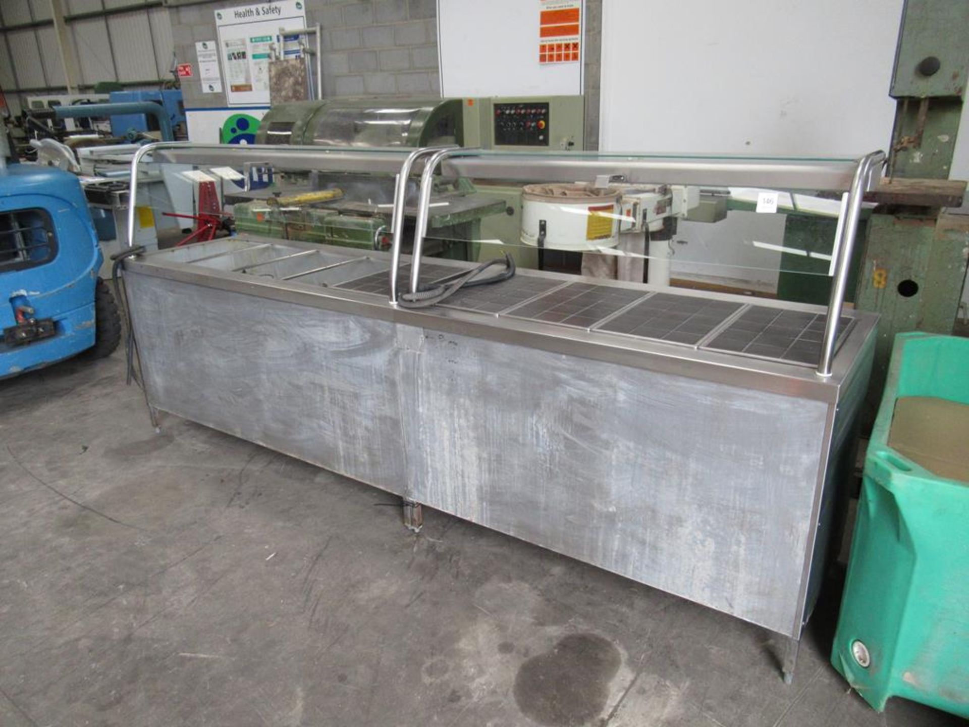 A large stainless steel servery