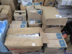 Large quantity of various paper, plastic and polystyrene cups to pallet