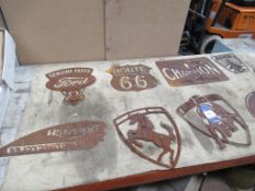 11 x metal automotive signs