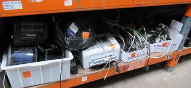 Qty of Ethernet cables, extension leads, phones, label printers etc.