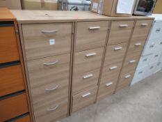 4 x similar styled four drawer filing cabinets
