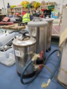 3 x various stainless steel water softener units