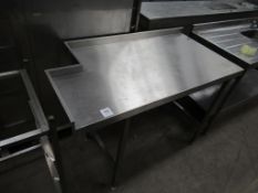 Stainless Steel Shaped Prep Table with Splashback