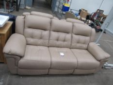 La z boy Three Seater Leather Effect Sofa together with two Manual Reclining Armchairs