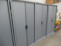 2 x Silverline tambour fronted cabinets