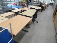 4 x office desks, 1 x operators chair and two reception chairs