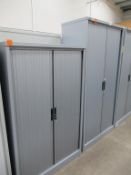 2 x Silverline tambour fronted cabinets