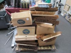 Large quantity of brush/broom heads to pallet