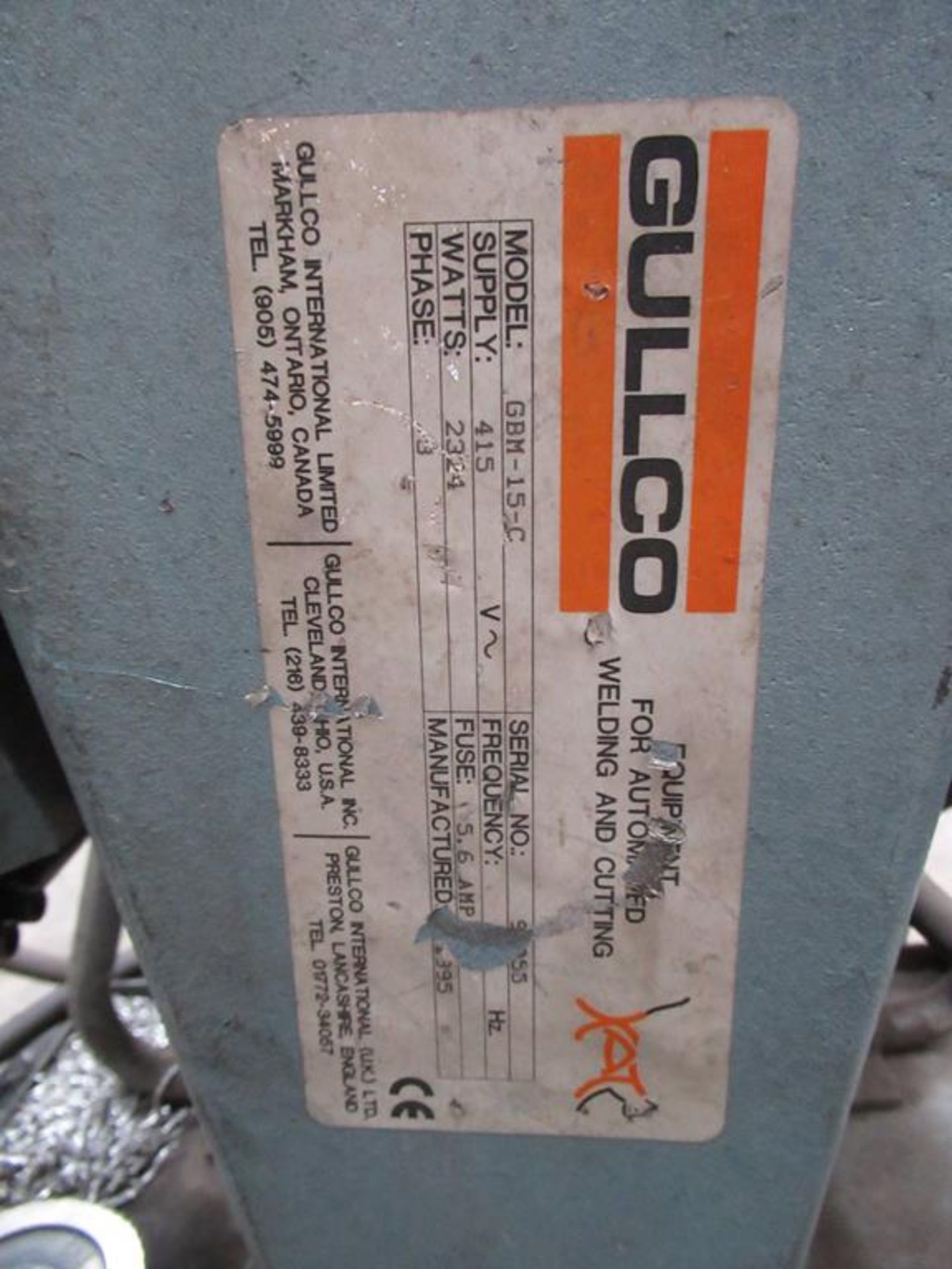 Gullco GBM-15C plate beveller 3PH - Image 3 of 3