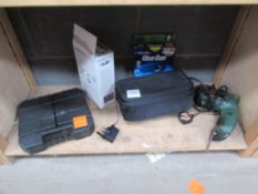 Shelf to contain Bosch drill, Bosch drill bits set, Dremel 200 multi-tool kit etc.