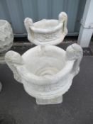 2 x 2 handled urn mounted planters