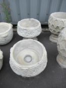 2 x round stand mounted planters
