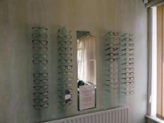 13 x acrylic spectacle display racks - spectacles not included