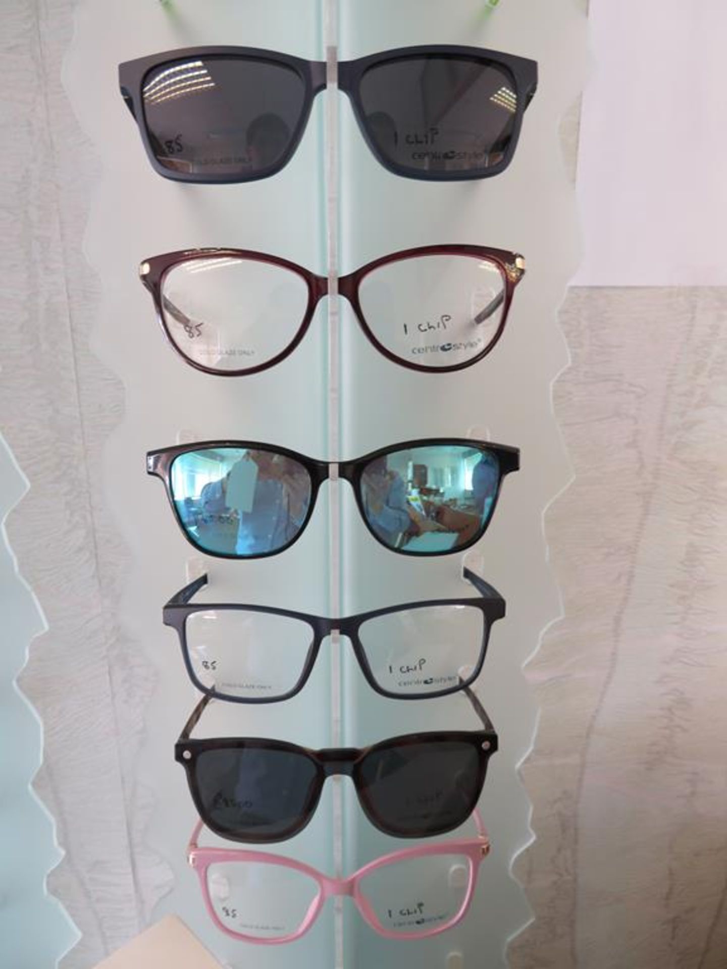 12 x pairs of centre style display spectacles with magnetic tinted lens covers - Image 2 of 3