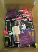 Circa. 200 items of various new make up acadamy make up to include: power pout glaze, captivation