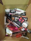 Circa. 200 items of various new make up acadamy make up to include: revolution revoholic lips,