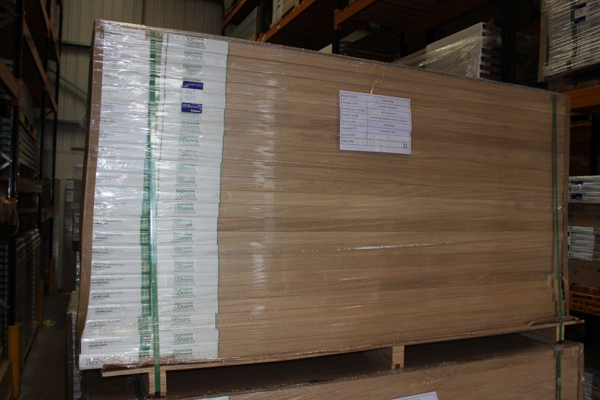 3 x Mexicano Int Fire Door Int 1981x610x44mm to Pallet - Lots to be handed out in order they are