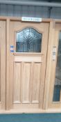 1 x External Oak 4 Lite External Door, size TBC