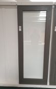 5 x Derwent Clear Glazed Grey 4P005 Internal Door 1981x686x35mm - Lots to be handed out in order