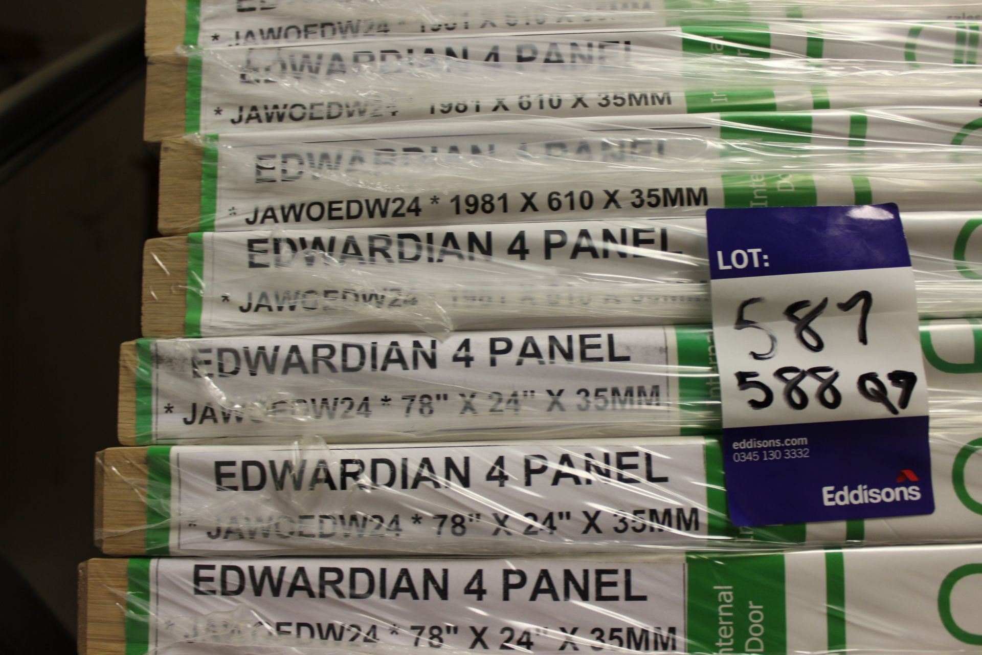 7x Edwardian 4 panel JAWOEDW24 Internal Door, 78” x 24” x 35mm - Lots to be handed out in order they - Image 3 of 3