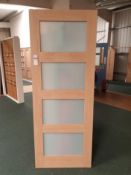 6 x Shaker4 Light with Satin Glass AWOSH4LSAT24 1981x610x35mm Internal Door - Lots to be handed