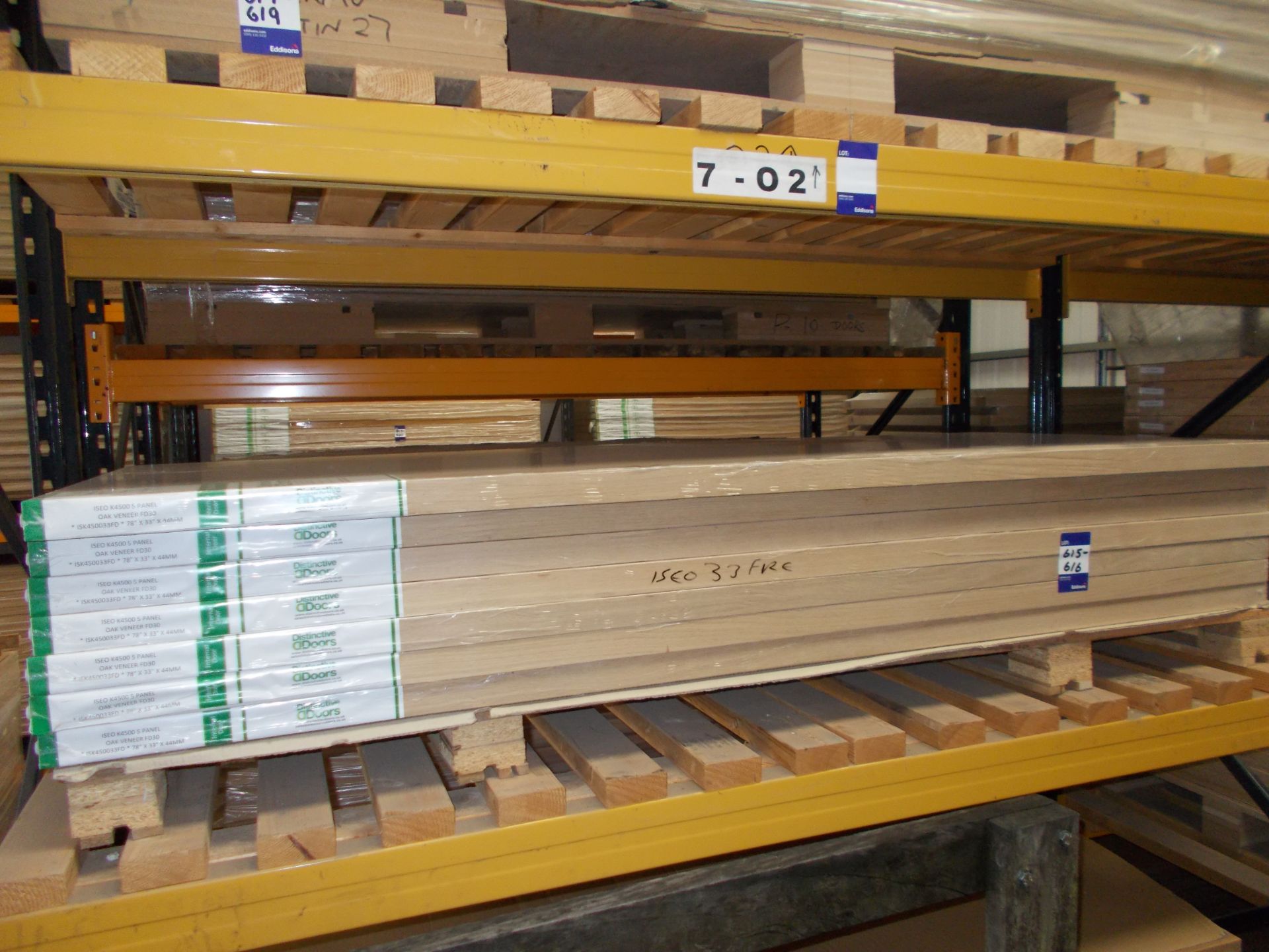 3 x Iseo K4500 5 Panel Oak Veneer FD30 ISK450033FD, 78”x33x44mm - Lots to be handed out in order - Image 2 of 3