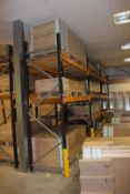 6 x Bays of Link 51M pallet racking, comprising: 8 x 3m uprights, 32 x 2.4m cross beams, wooden