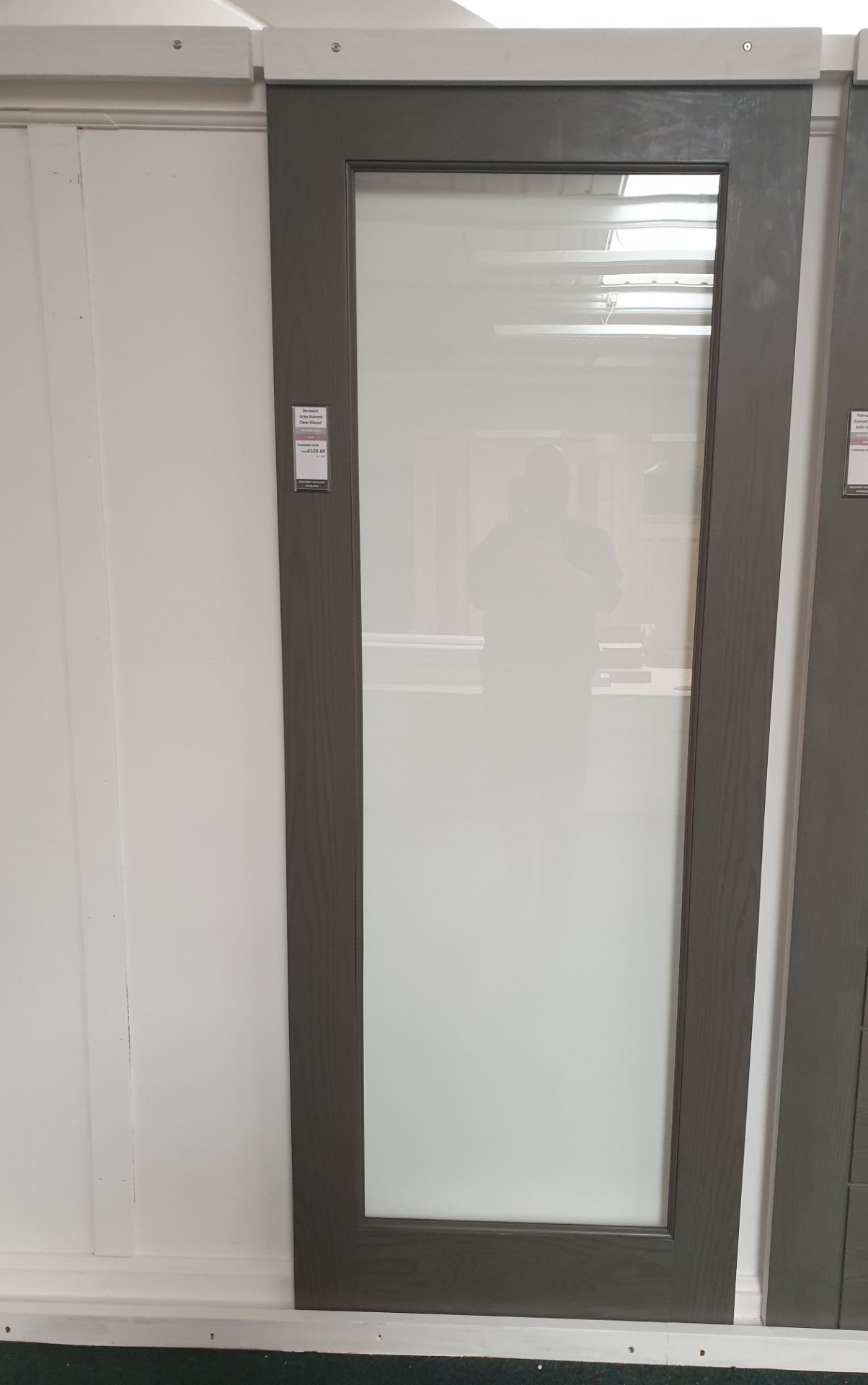 13 x Derwent Clear Glazed Grey UP 005 Internal Door 1981x762x35mm - Lots to be handed out in order