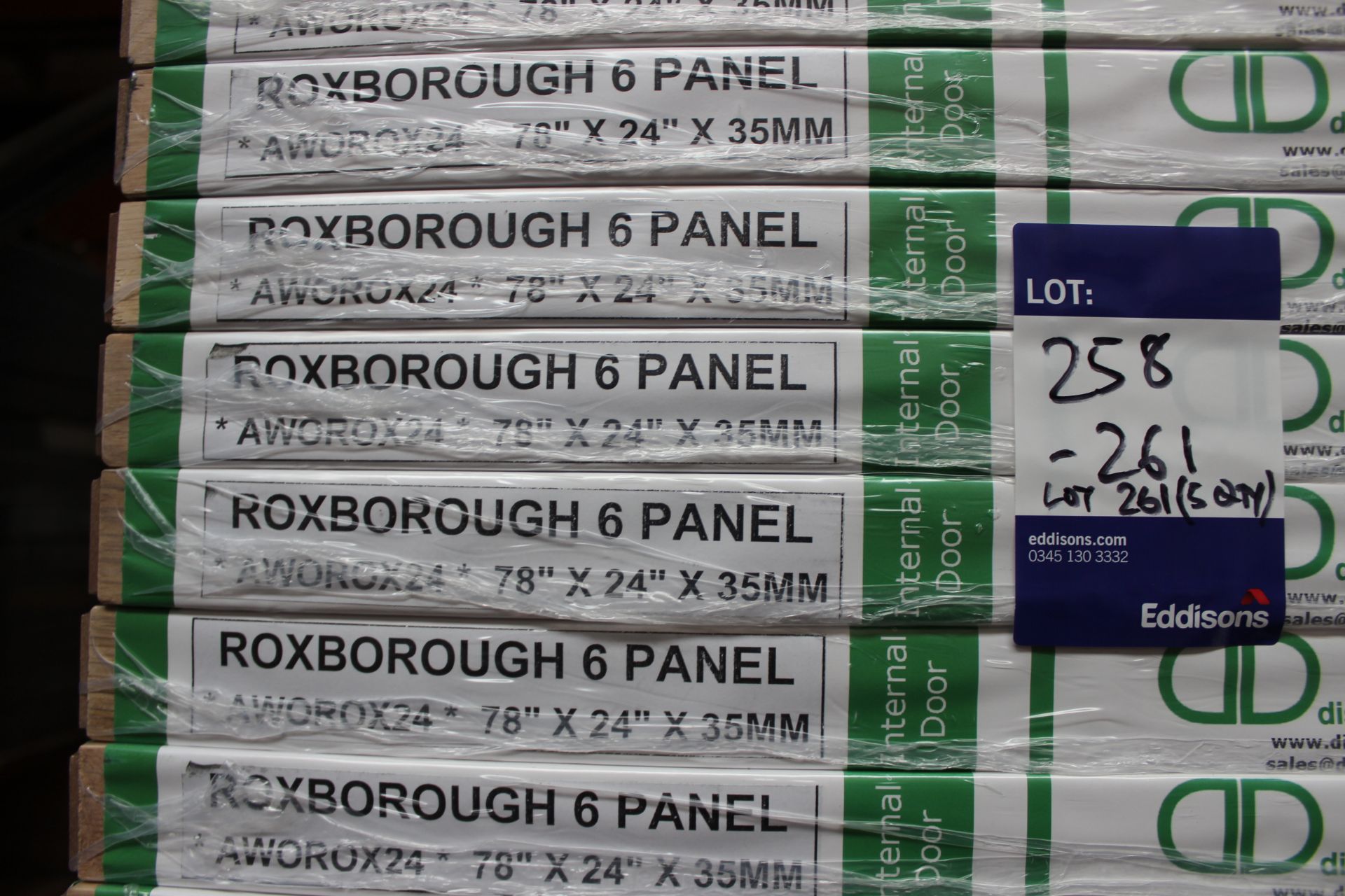 4 x Roxborough 6 Panel Internal Door 78”x24”x35mm - Lots to be handed out in order they are stacked, - Image 2 of 2