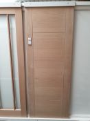 7 x Internal Oak Iseo 5 P Unfinished Internal Door 1981x838x35mm - Lots to be handed out in order