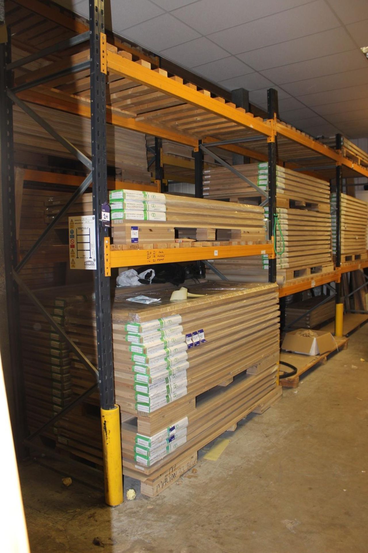 6 x Bays of Link 51M pallet racking, comprising 8 x 3m uprights, 24 x 2.4m cross beams, wooden - Image 2 of 2