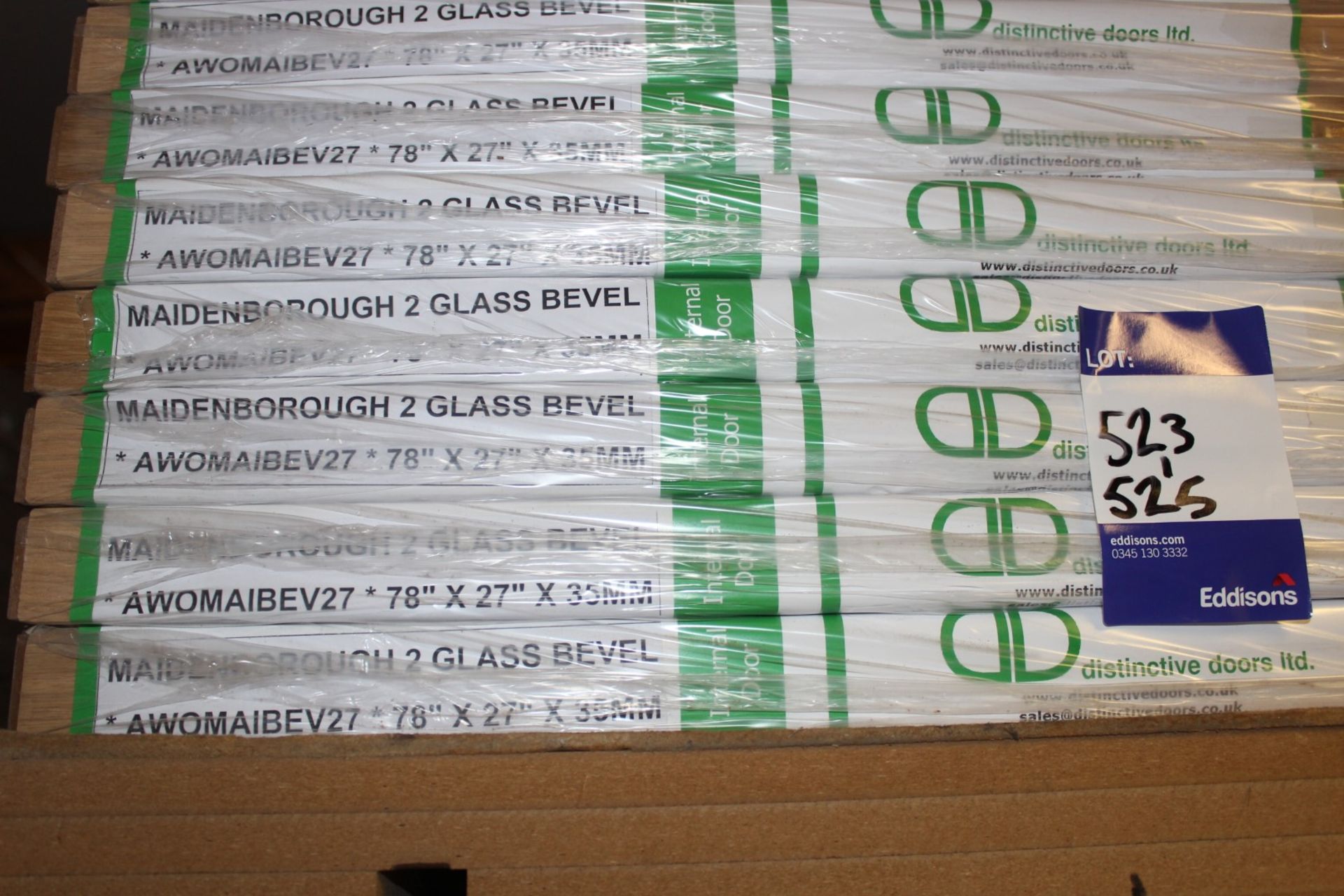 5 x Maidenborough 2 Glass Bevel AWOMAIBEV27 78”x27”x35mm Internal Door - Lots to be handed out in - Image 3 of 3