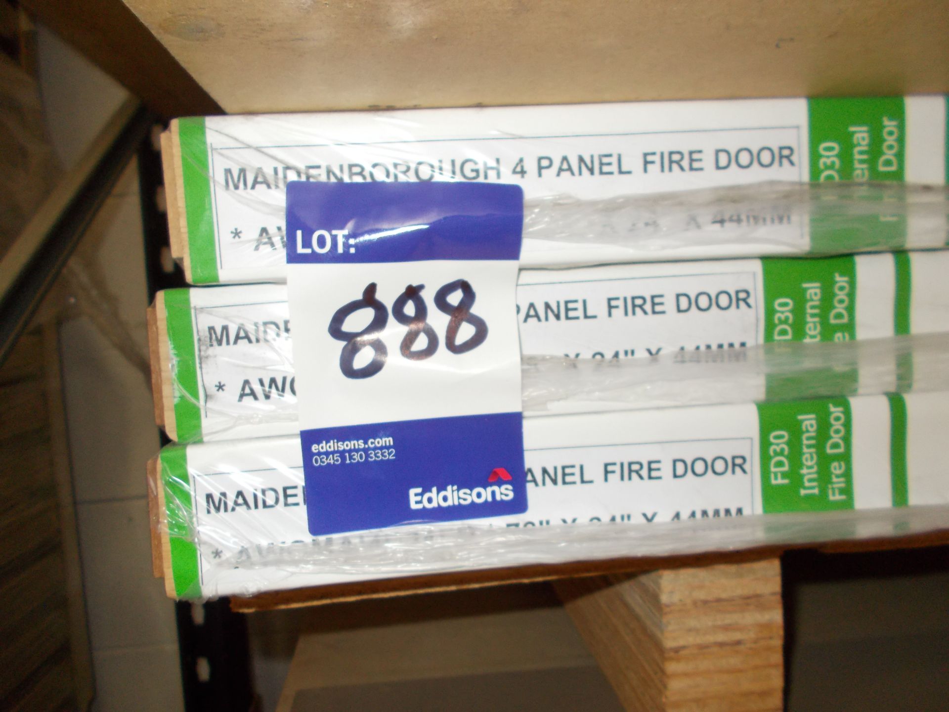 3 x Maidenborough 4 Panel Fire Door AWOMA14P24FD 78”x24”x44mm - Image 3 of 3