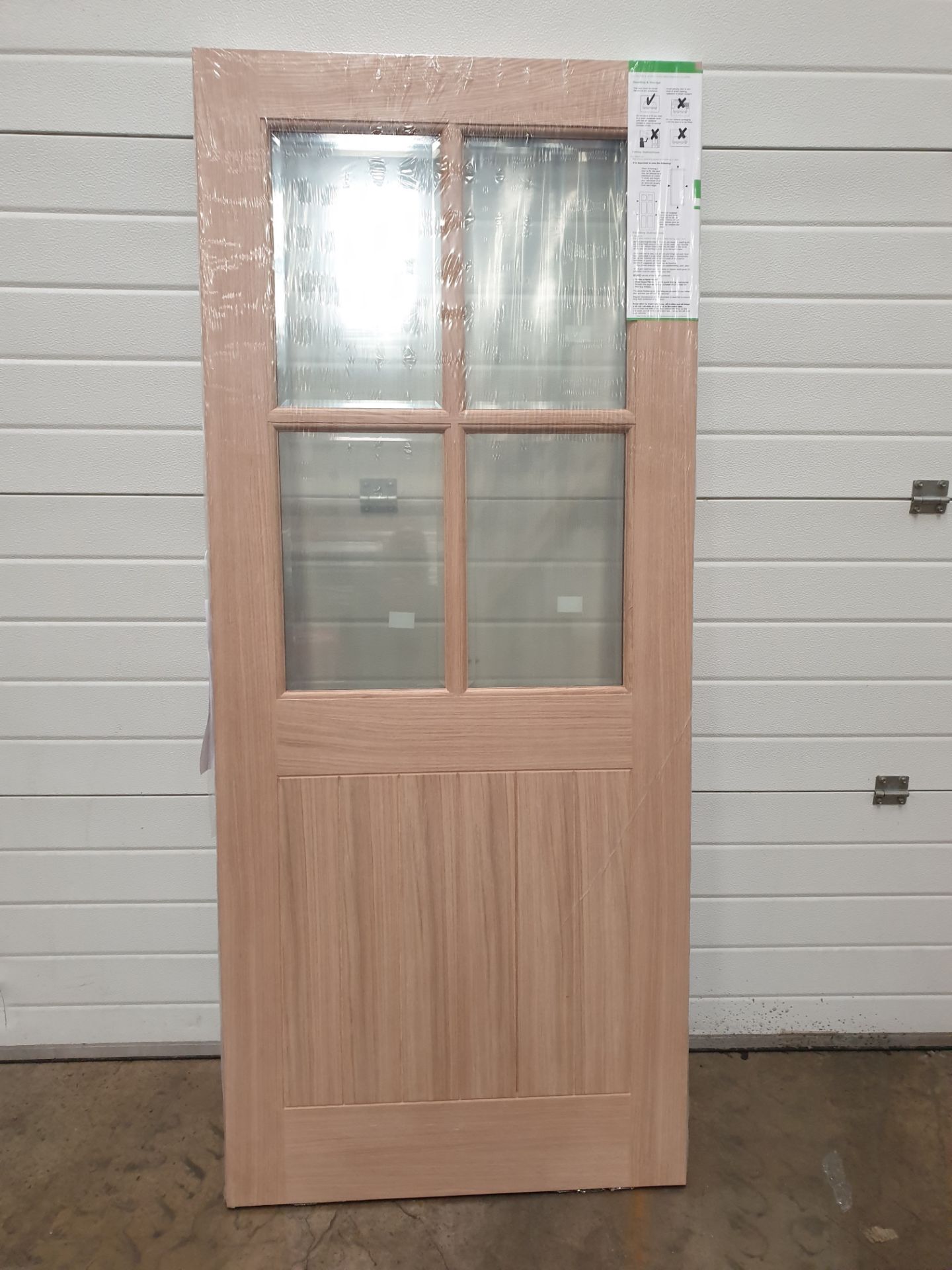 4 x External Oak 4 Lite DG04LBEV30 Ext Door 1981x762x44mm - Lots to be handed out in order they
