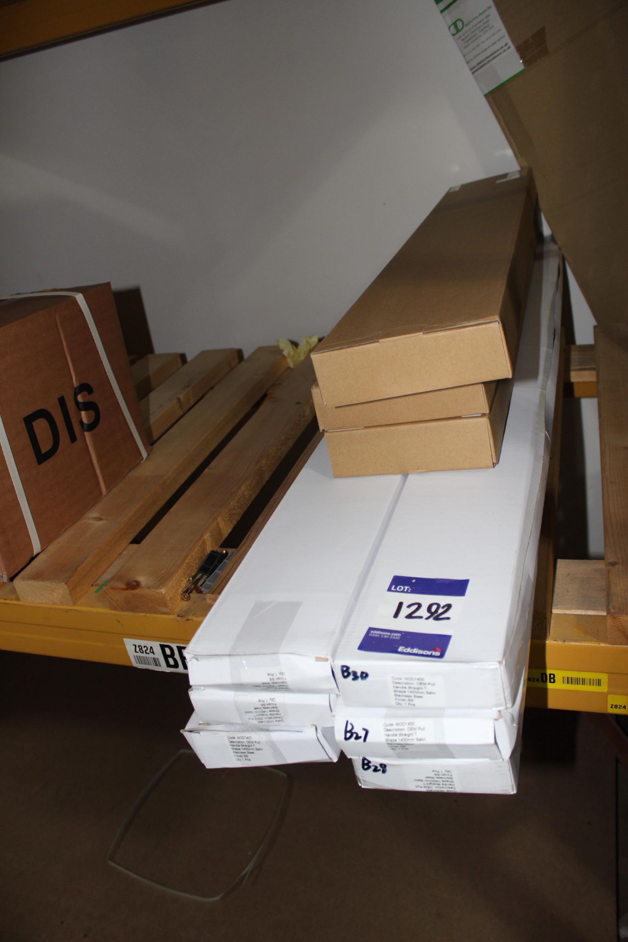 6 x Boxes of Mod1400 OEM Pull Straight T stainless 1400mm satin door handles, and 3 x boxes
