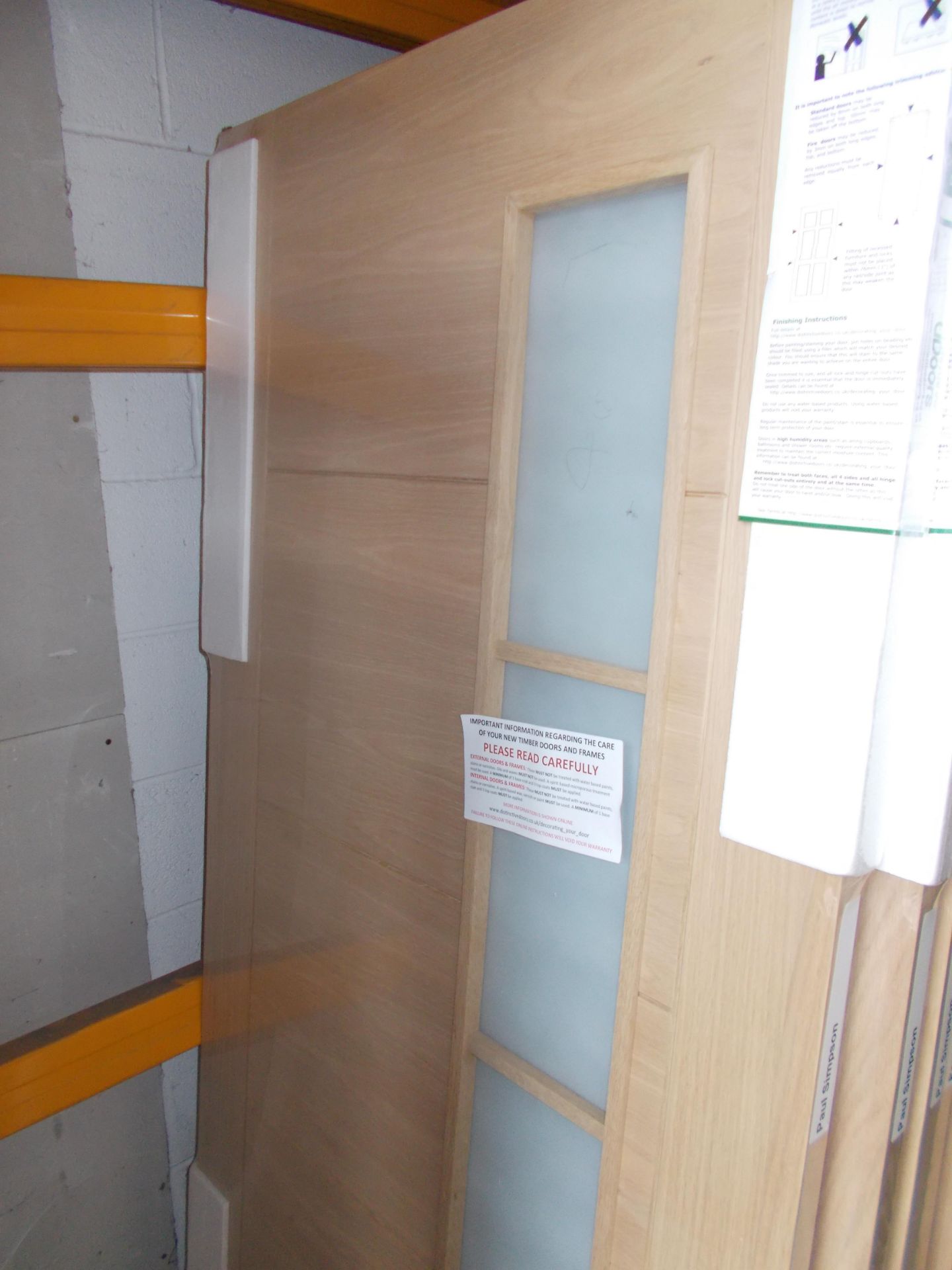 Large Assortment of Doors to Bottom of 2 x Bays of Racking Comprising: Derwent Clear Glazed Internal - Image 7 of 8