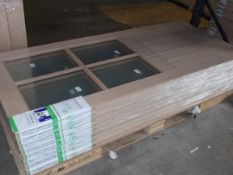 2 x External Oak 4 Lite External Door, DGO4LBEV33, 1981mm x 838mm x 44mm – Lots to be handed out